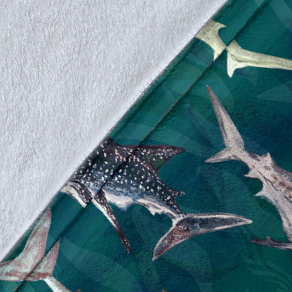 Shark Style Print Fleece Blanket