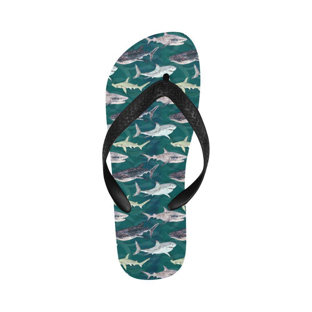 Shark Style Print Flip Flops-JTAMIGO.COM