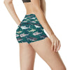 Shark Style Print High Waisted Spandex Shorts-JTAMIGO.COM