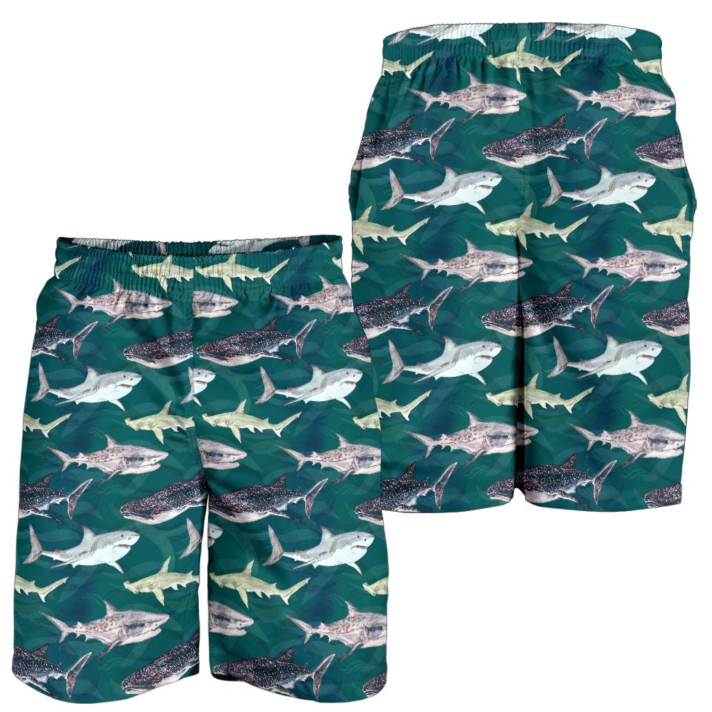 Shark Style Print Mens Shorts-JTAMIGO.COM