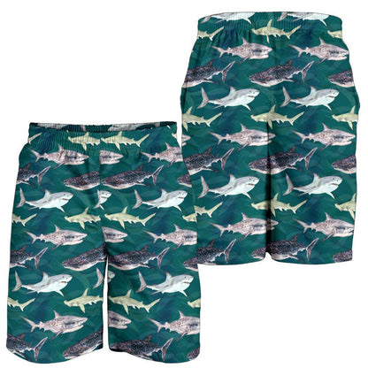 Shark Style Print Mens Shorts-JTAMIGO.COM