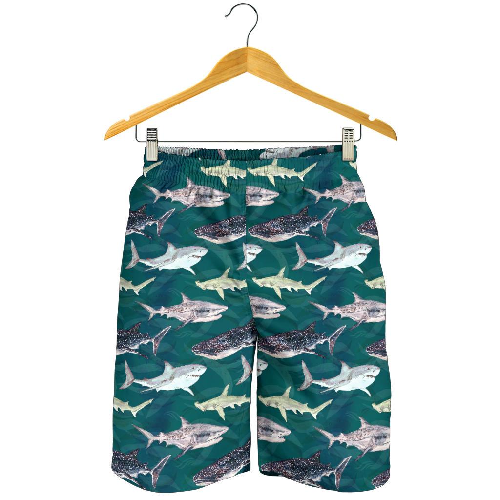 Shark Style Print Mens Shorts-JTAMIGO.COM