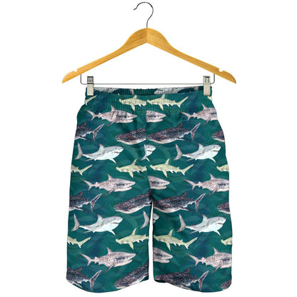 Shark Style Print Mens Shorts-JTAMIGO.COM