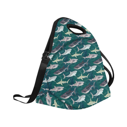 Shark Style Print Neoprene Lunch Bag (Model 1669)(Large)-JTAMIGO.COM
