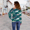 Shark Style Print Off Shoulder Sweatshirt