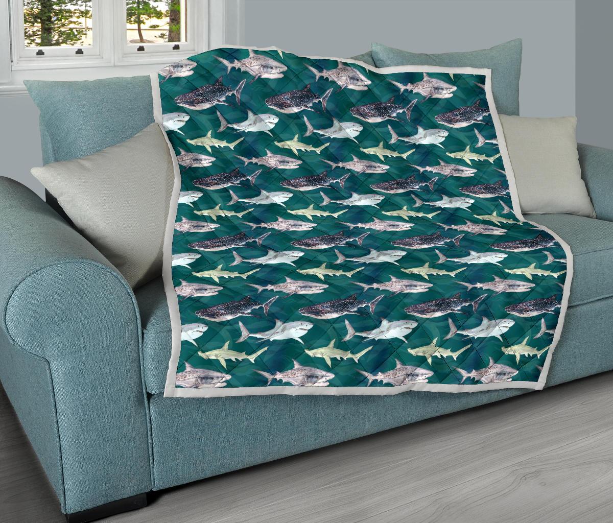 Shark Style Print Premium Quilt-JTAMIGO.COM