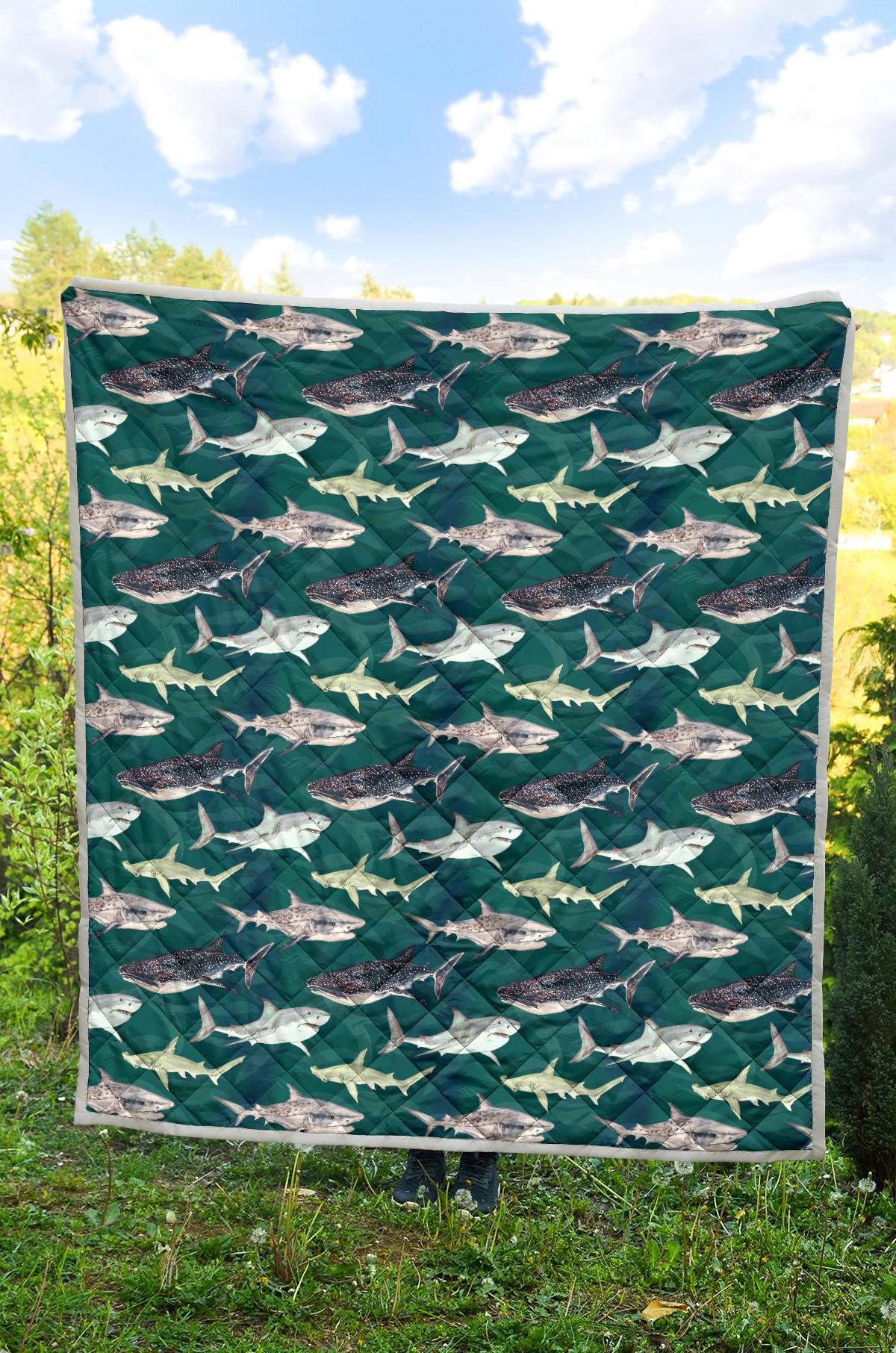Shark Style Print Premium Quilt-JTAMIGO.COM