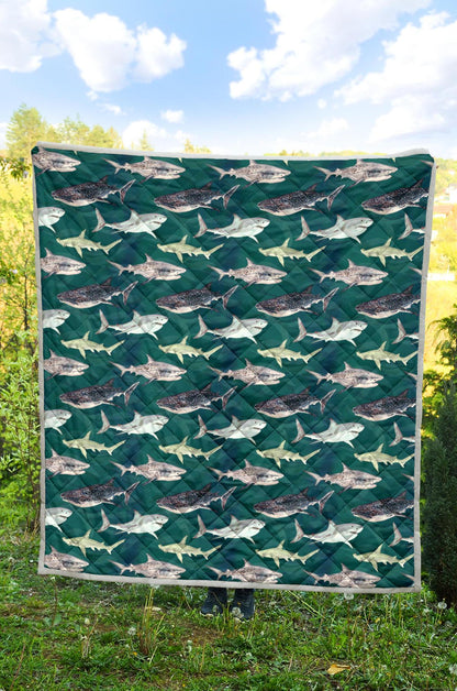 Shark Style Print Premium Quilt-JTAMIGO.COM
