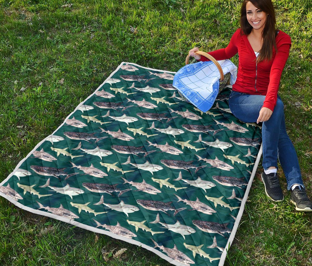 Shark Style Print Premium Quilt-JTAMIGO.COM