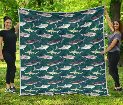 Shark Style Print Premium Quilt-JTAMIGO.COM