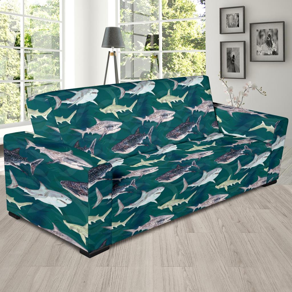 Shark Style Print Sofa Slipcover-JTAMIGO.COM