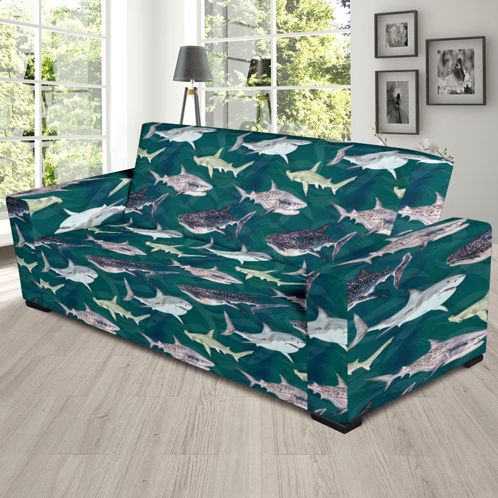 Shark Style Print Sofa Slipcover-JTAMIGO.COM