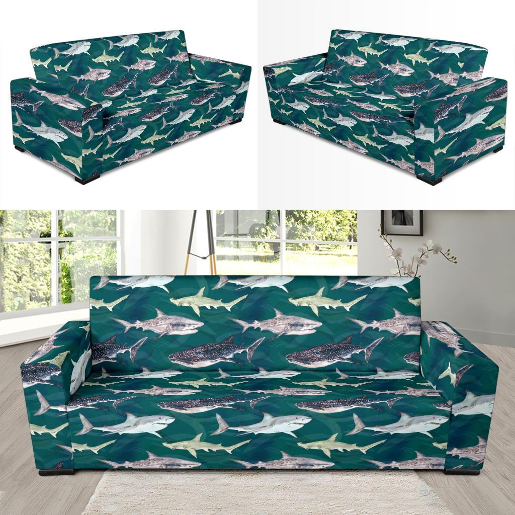 Shark Style Print Sofa Slipcover-JTAMIGO.COM