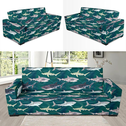Shark Style Print Sofa Slipcover-JTAMIGO.COM
