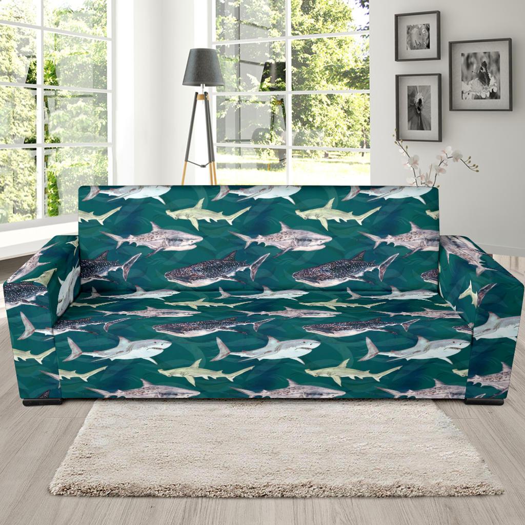 Shark Style Print Sofa Slipcover-JTAMIGO.COM