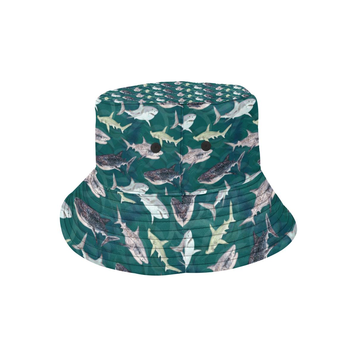 Shark Style Print Unisex Bucket Hat