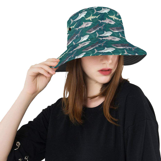 Shark Style Print Unisex Bucket Hat