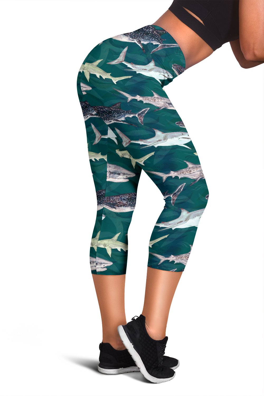 Shark Style Print Women Capris