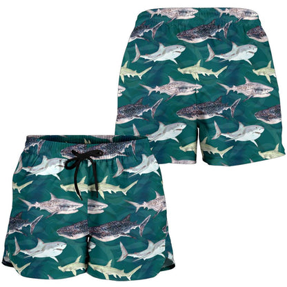 Shark Style Print Women Shorts-JTAMIGO.COM