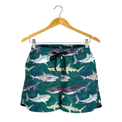 Shark Style Print Women Shorts-JTAMIGO.COM