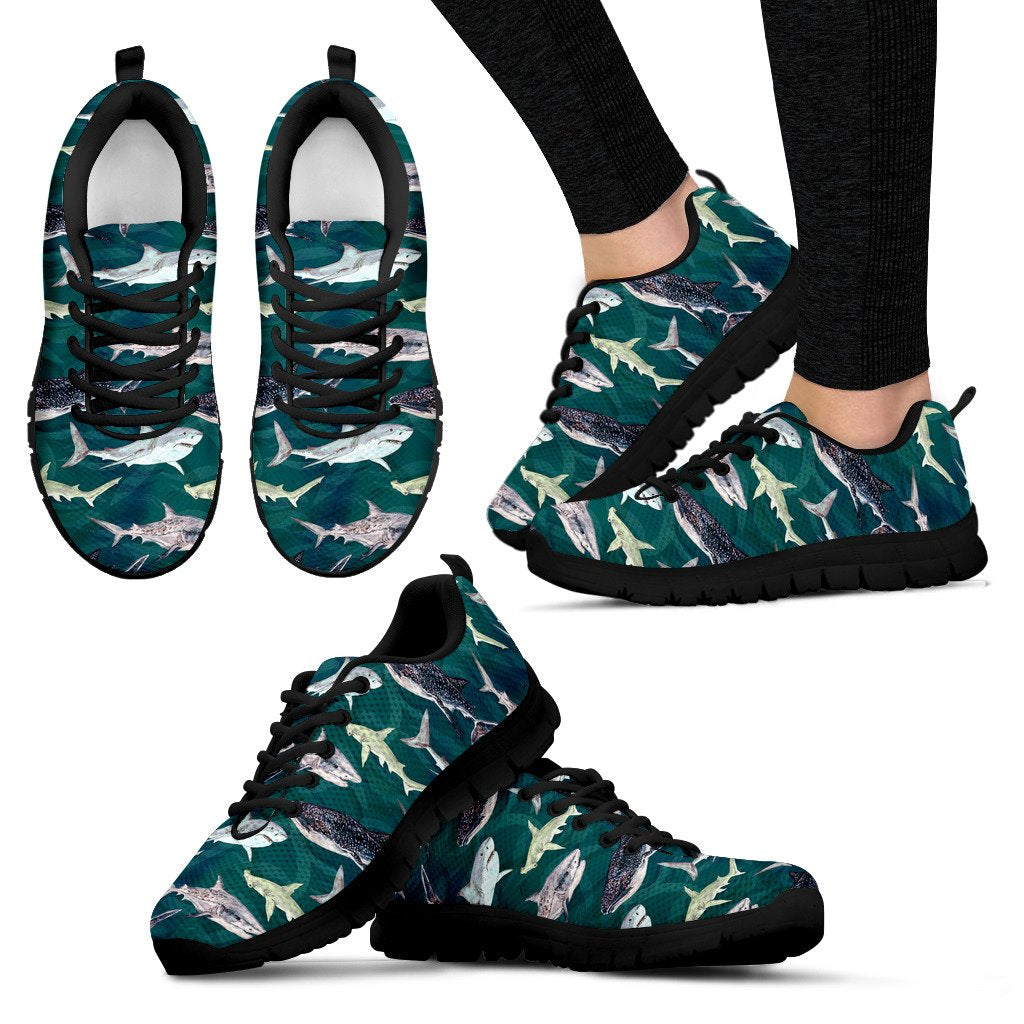 Shark Style Print Women Sneakers Shoes