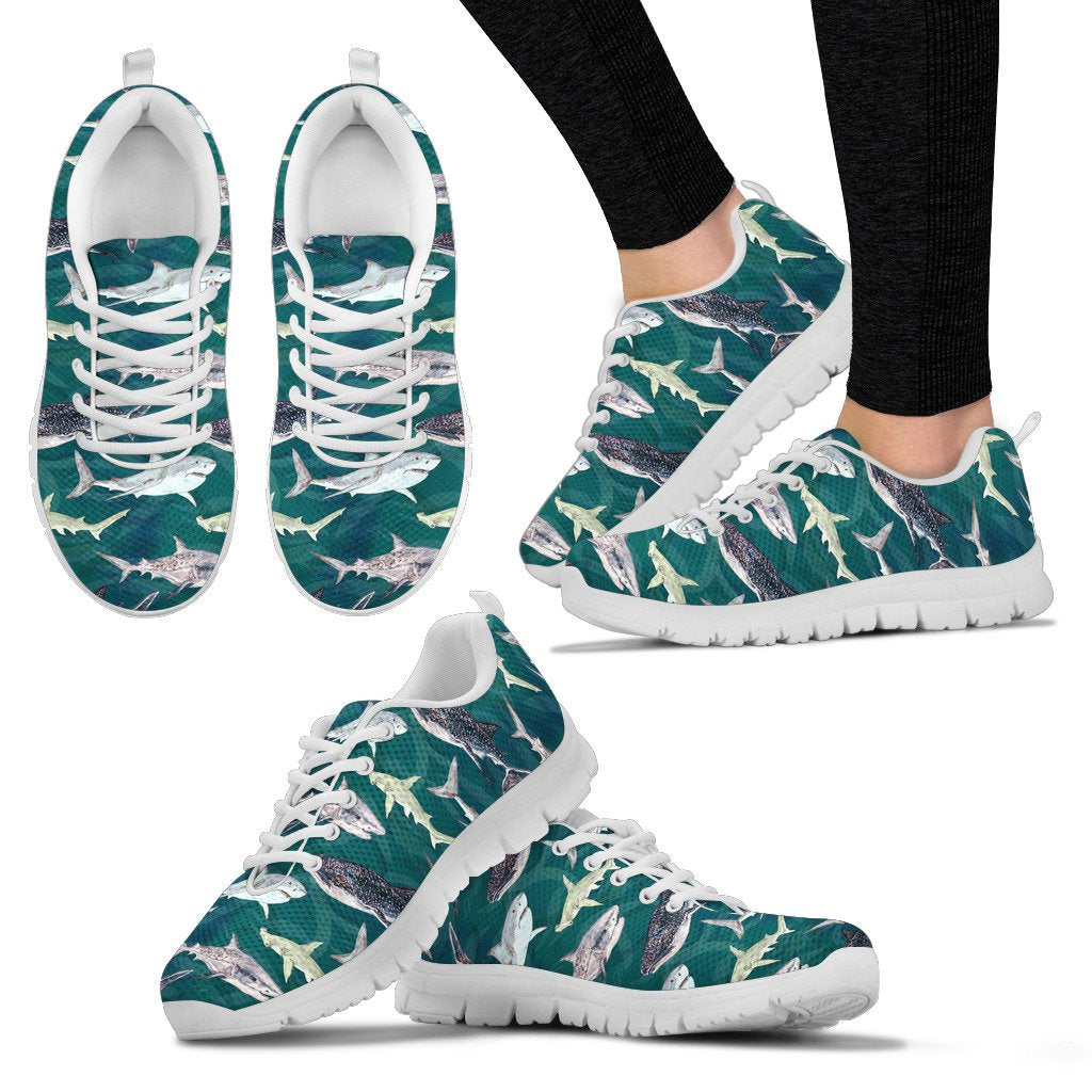 Shark Style Print Women Sneakers Shoes