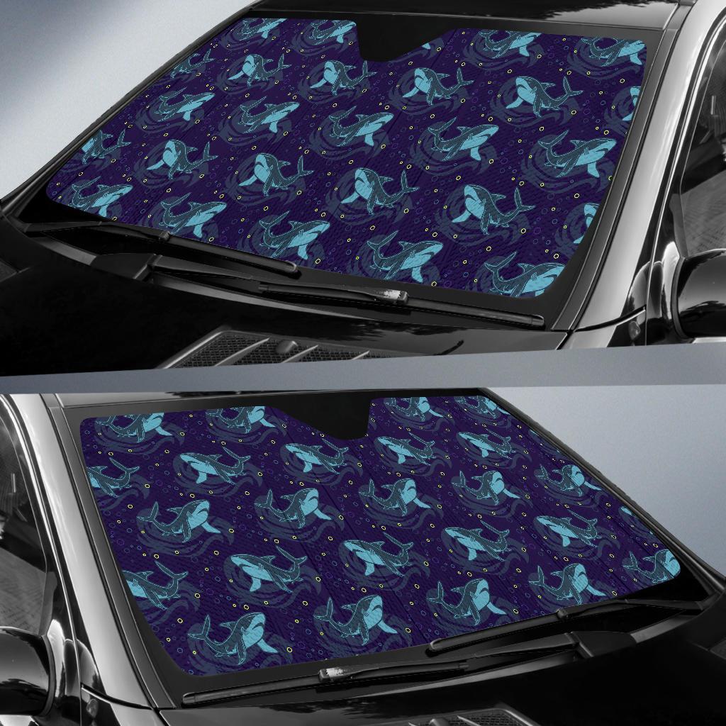 Shark Themed Print Car Sun Shade For Windshield