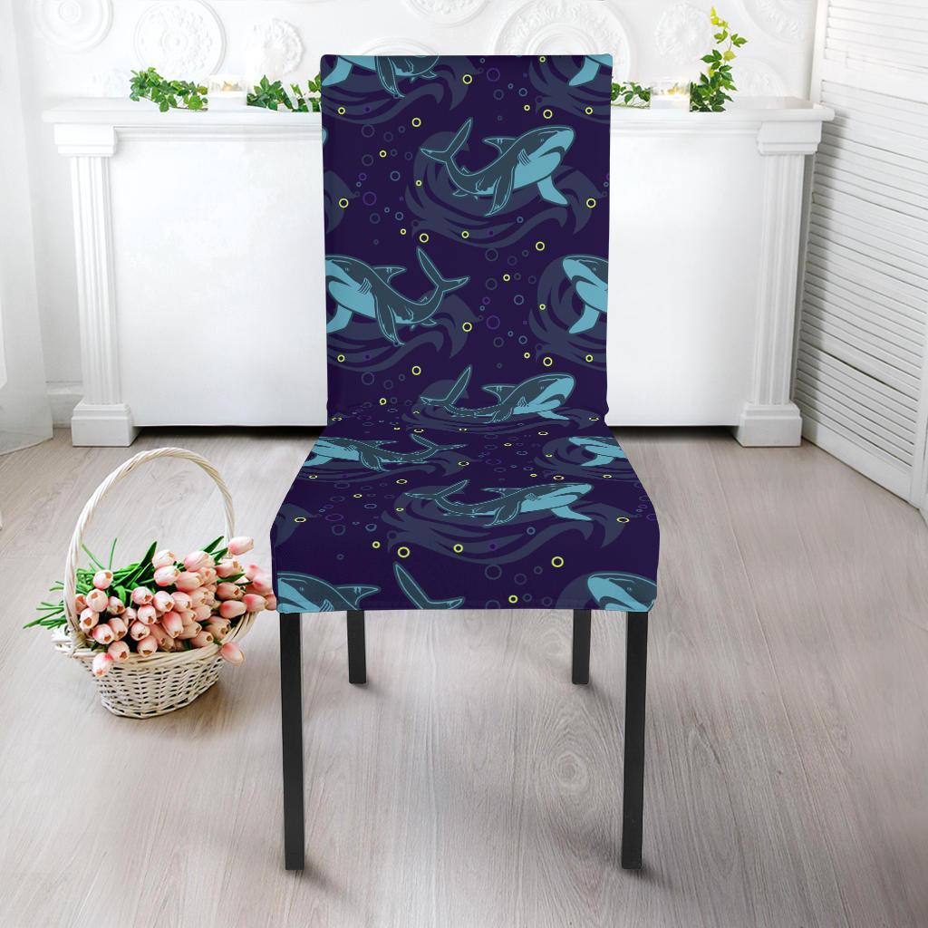 Shark Themed Print Dining Chair Slipcover-JTAMIGO.COM