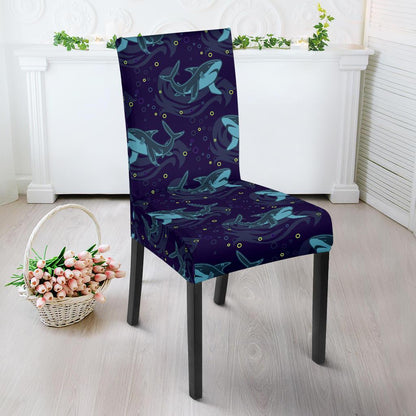 Shark Themed Print Dining Chair Slipcover-JTAMIGO.COM