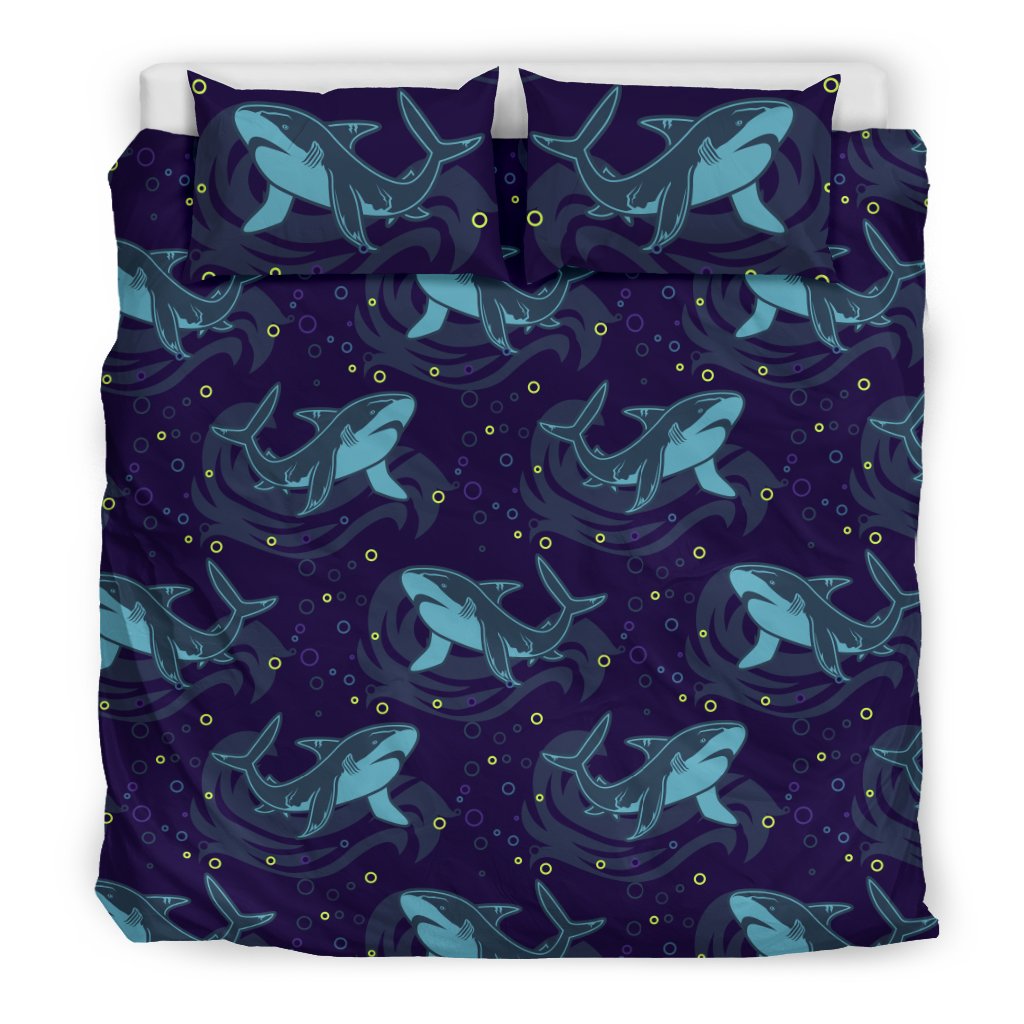 Shark Themed Print Duvet Cover Bedding Set
