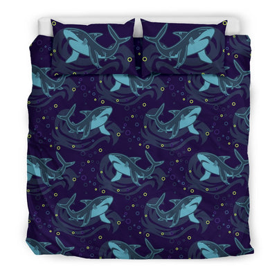 Shark Themed Print Duvet Cover Bedding Set