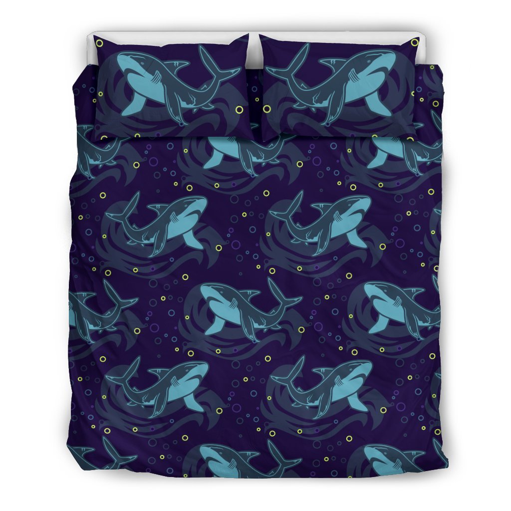 Shark Themed Print Duvet Cover Bedding Set