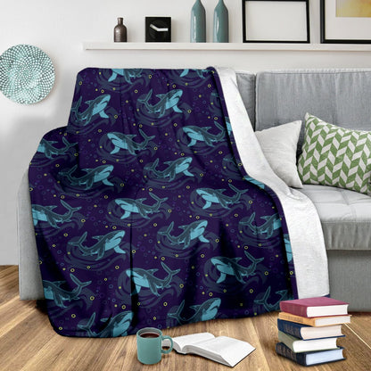 Shark Themed Print Fleece Blanket