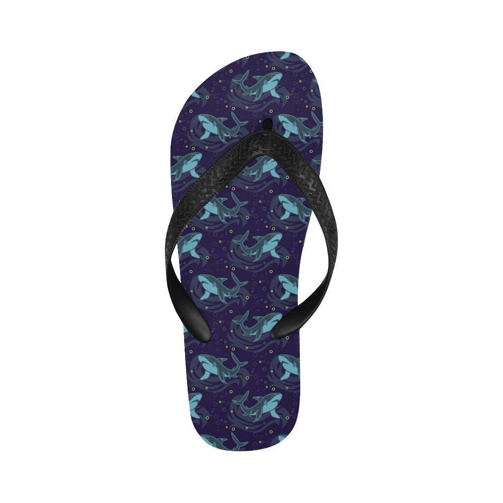 Shark Themed Print Flip Flops-JTAMIGO.COM