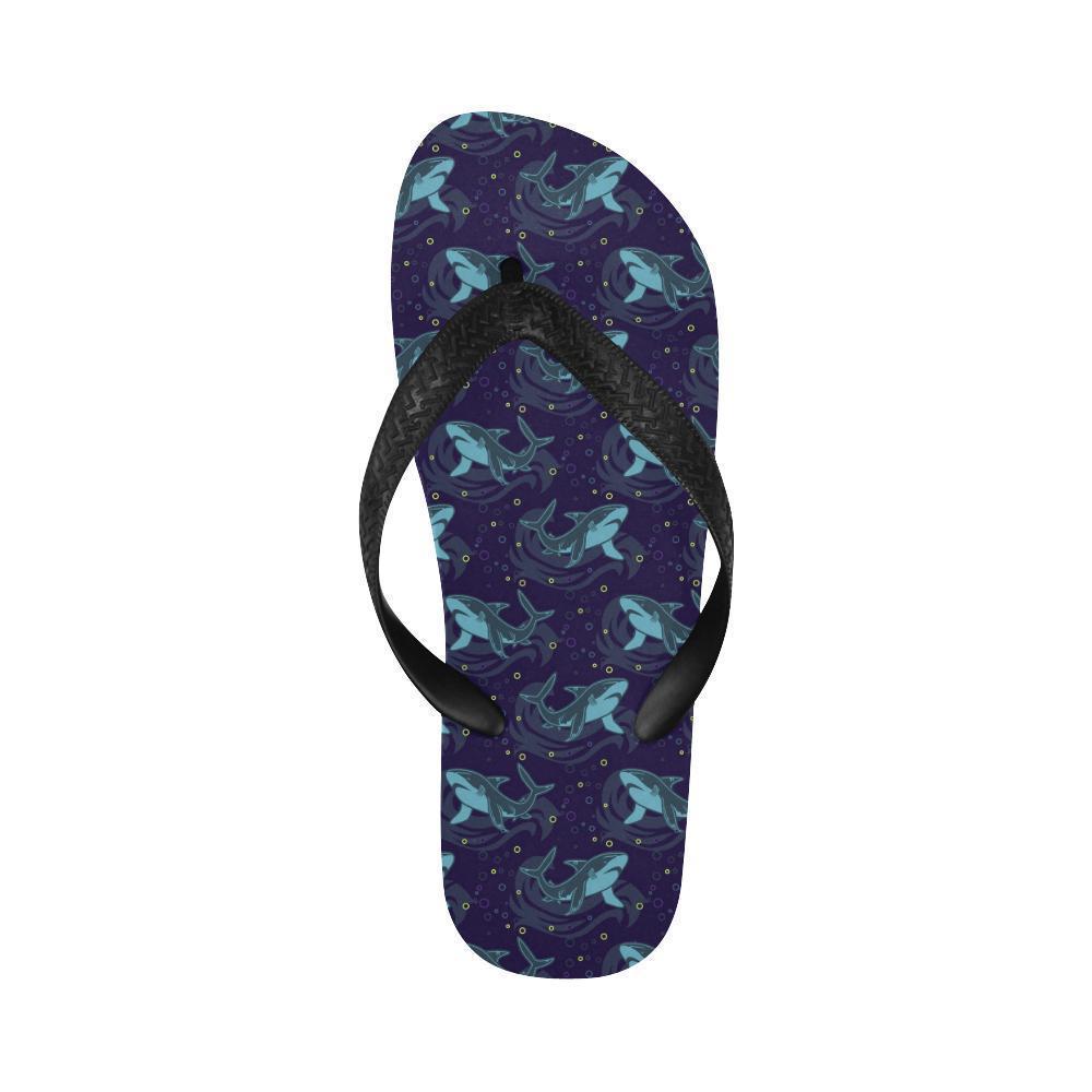 Shark Themed Print Flip Flops-JTAMIGO.COM