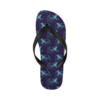 Shark Themed Print Flip Flops-JTAMIGO.COM