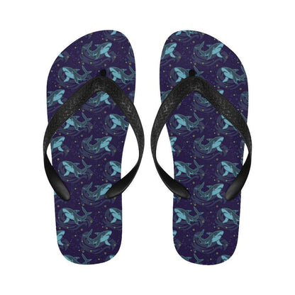 Shark Themed Print Flip Flops-JTAMIGO.COM