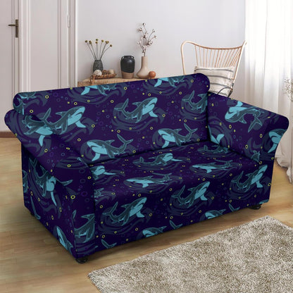 Shark Themed Print Loveseat Slipcover-JTAMIGO.COM