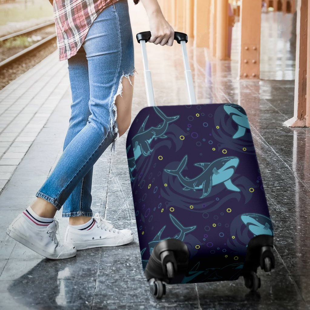 Shark Themed Print Luggage Cover Protector