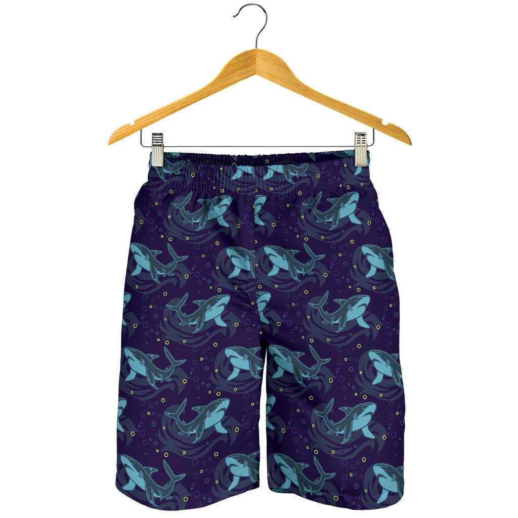 Shark Themed Print Mens Shorts-JTAMIGO.COM
