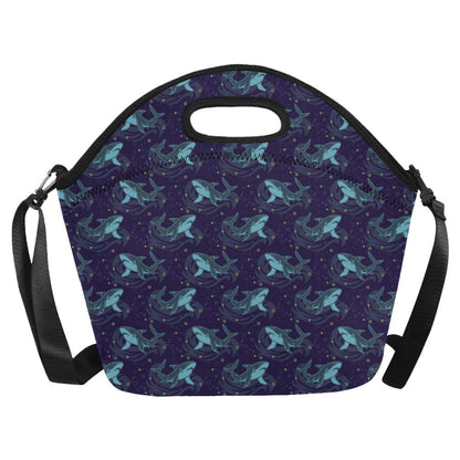 Shark Themed Print Neoprene Lunch Bag (Model 1669)(Large)-JTAMIGO.COM
