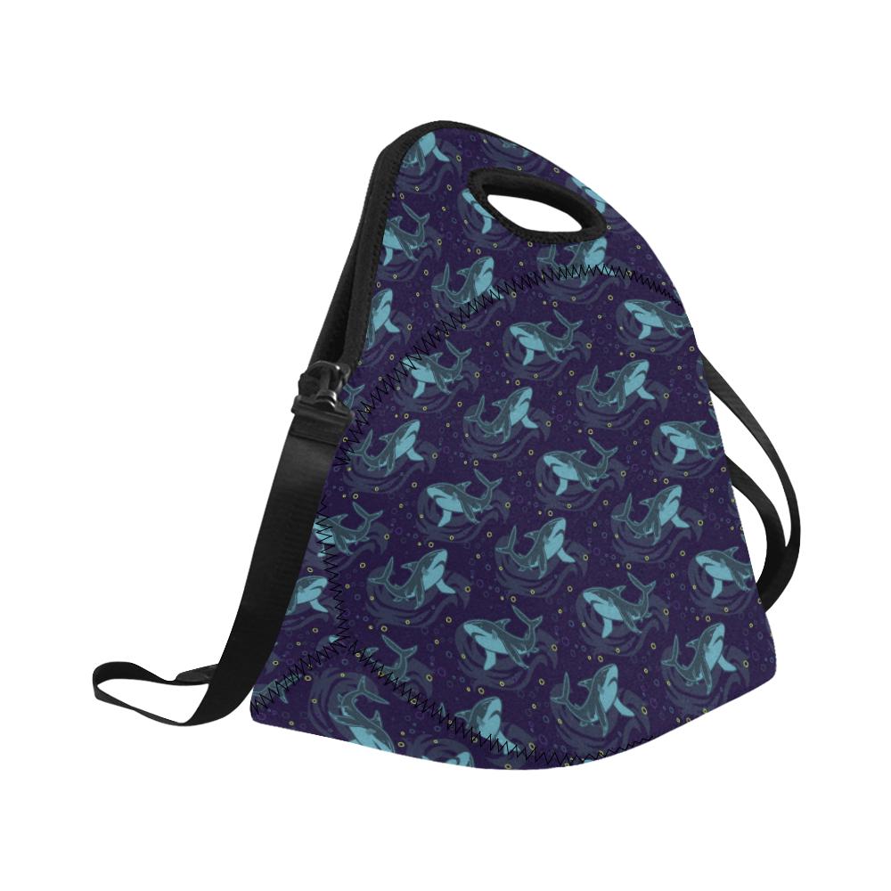 Shark Themed Print Neoprene Lunch Bag (Model 1669)(Large)-JTAMIGO.COM