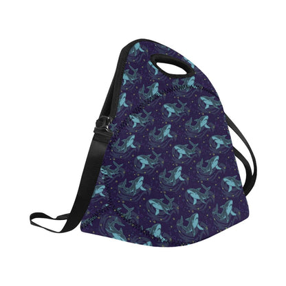 Shark Themed Print Neoprene Lunch Bag (Model 1669)(Large)-JTAMIGO.COM