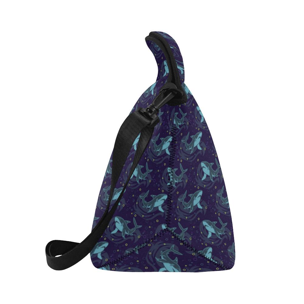 Shark Themed Print Neoprene Lunch Bag (Model 1669)(Large)-JTAMIGO.COM