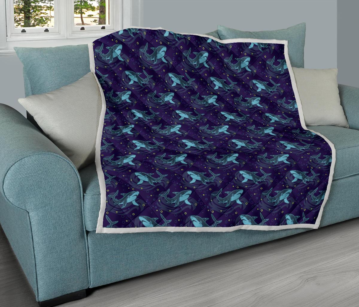 Shark Themed Print Premium Quilt-JTAMIGO.COM