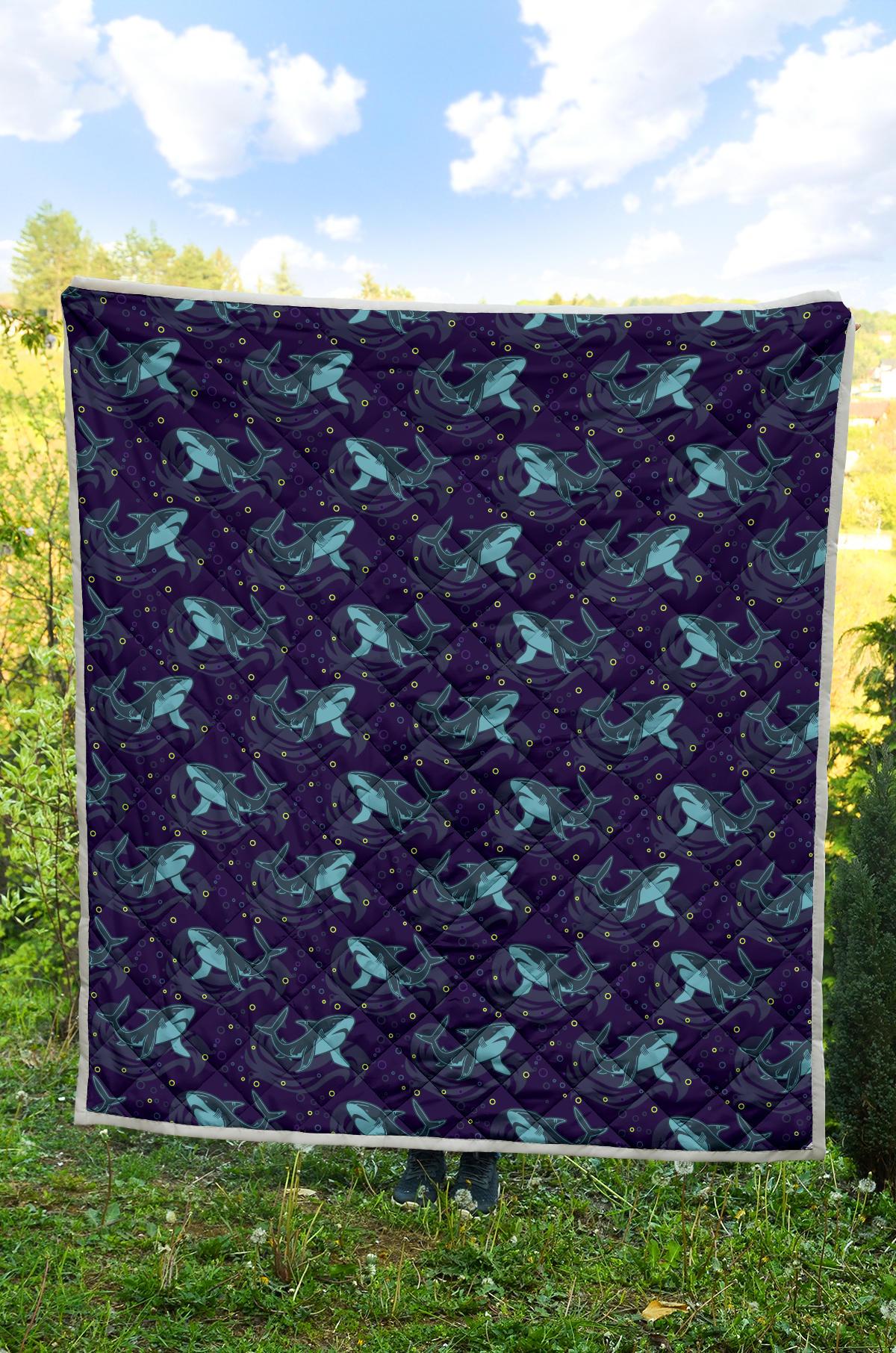 Shark Themed Print Premium Quilt-JTAMIGO.COM