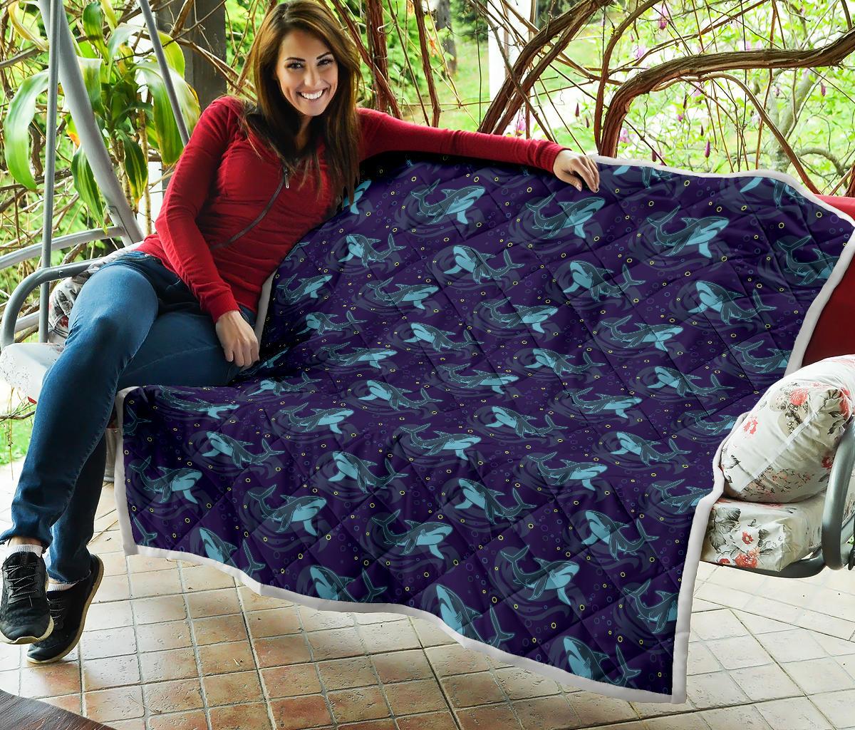 Shark Themed Print Premium Quilt-JTAMIGO.COM