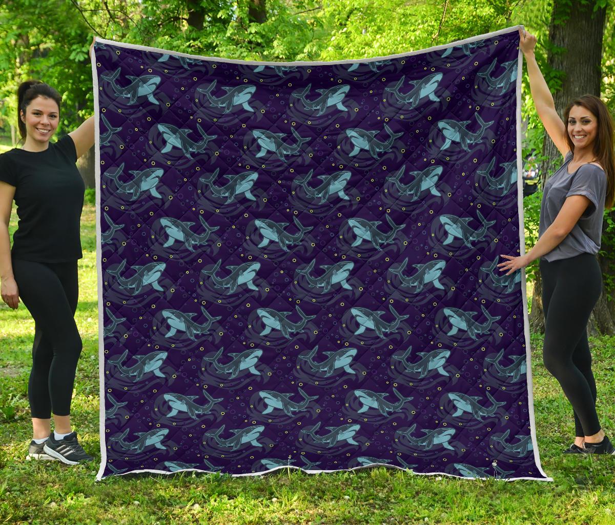 Shark Themed Print Premium Quilt-JTAMIGO.COM