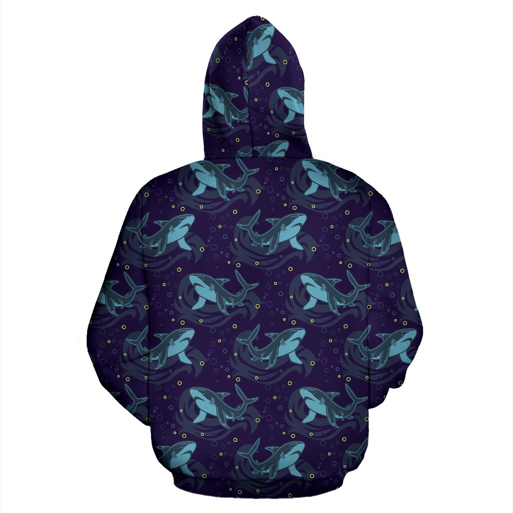 Shark Themed Print Pullover Hoodie