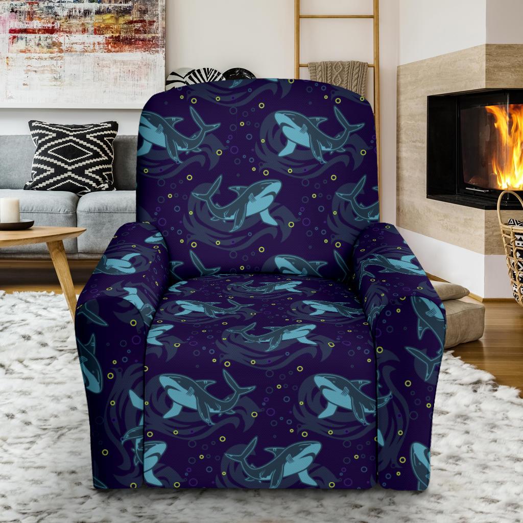 Shark Themed Print Single Sofa Slipcover -JTAMIGO.COM